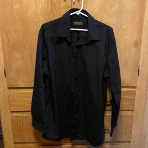 Long sleeve black button up shirt